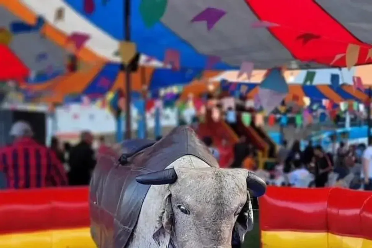 Touro Mecânico para festa em Glória, Rio de Janeiro